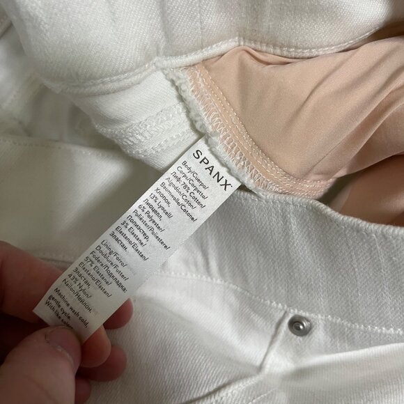 Spanx High Rise Distressed Denim Skinny Jeggings White Women’s Size S - Picture 10 of 11